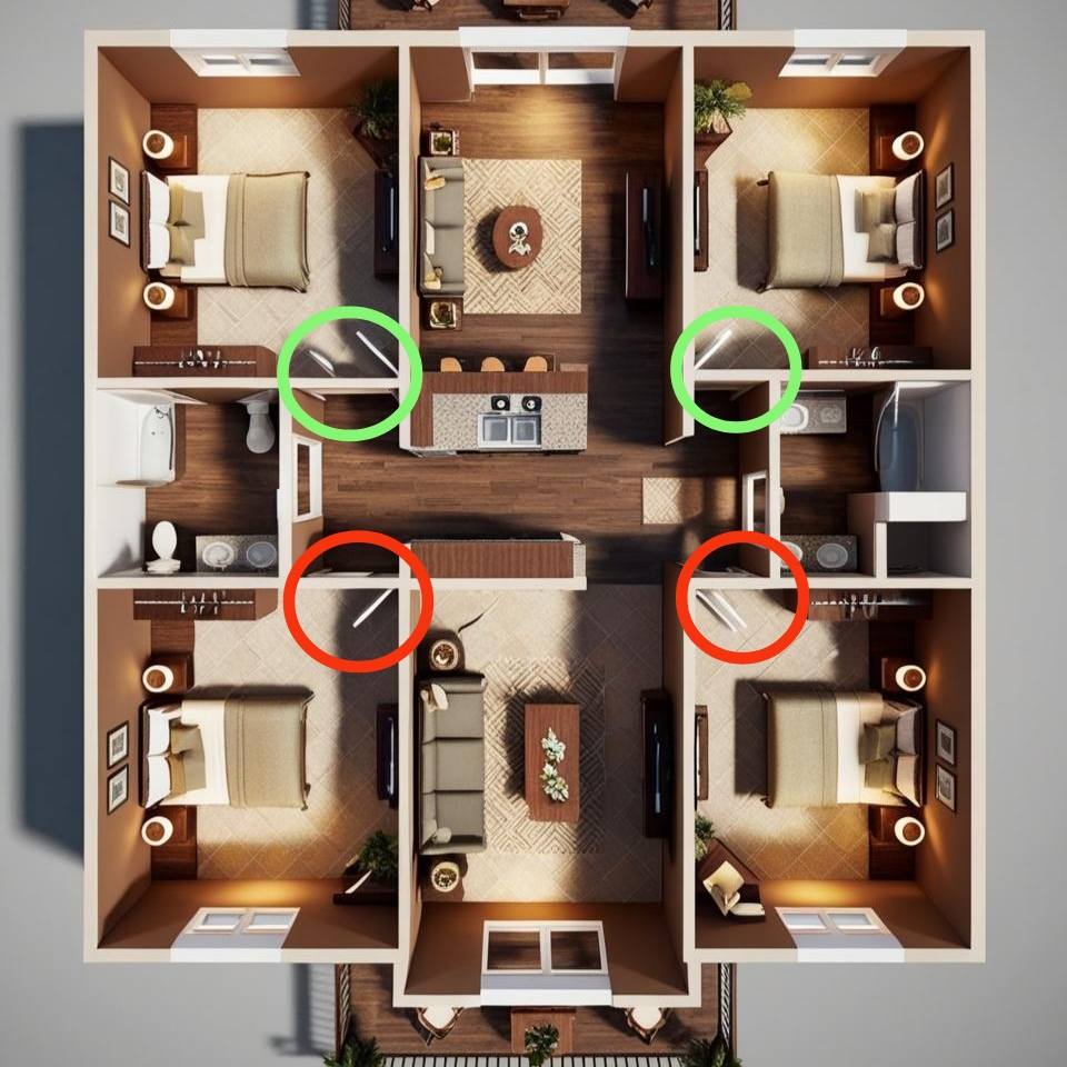 ประตูห้องตรงกัน ถ้าส่งผลร้าย แก้ไขอย่างไร 2